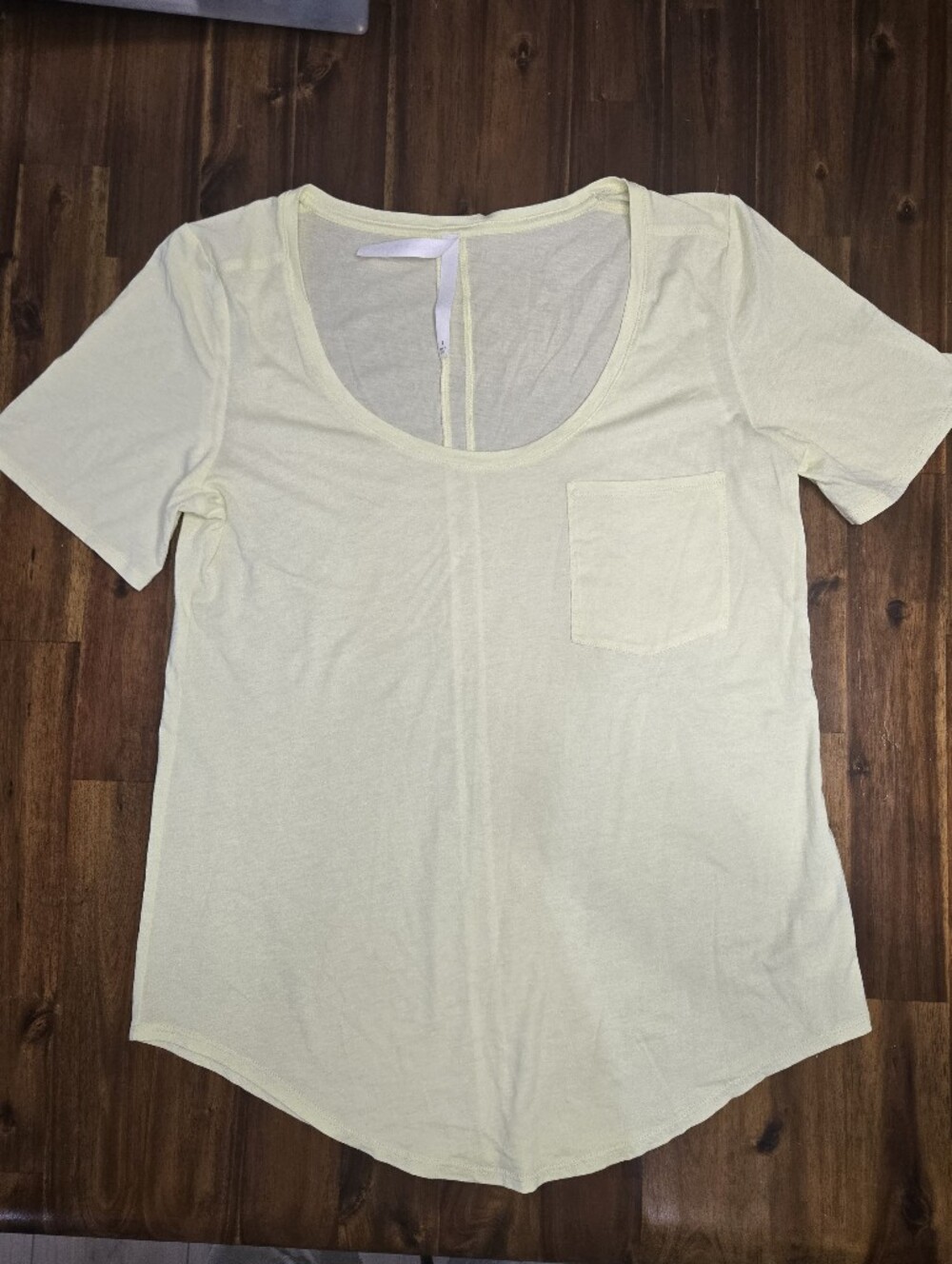 NWOT Babaton Yellow Scoop Neck Pocket Tee